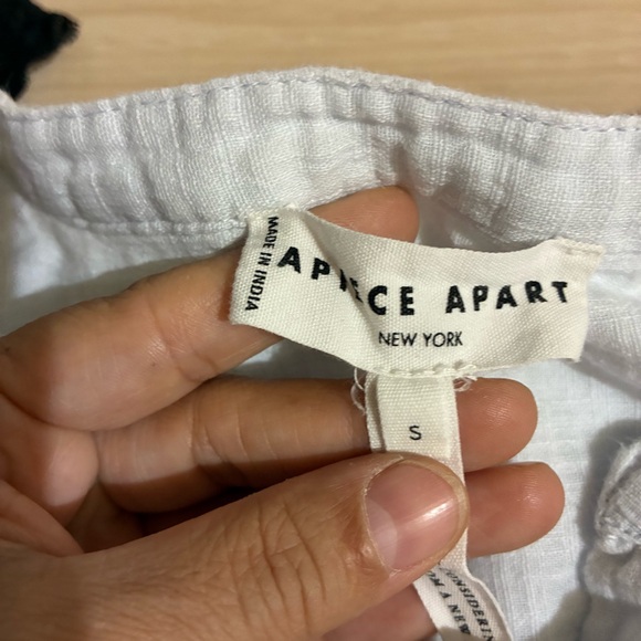 Apiece Apart Shirred Mission Blouse Top Henley Oversized Small Organic Cotton - Picture 3 of 14